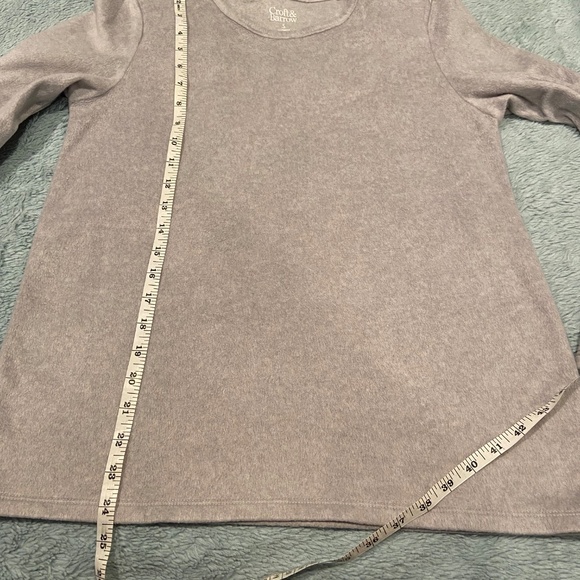 Croft & Barrow Gray Fleece Long Sleeve Crew Neck Sleepwear Top – Small - Picture 6 of 6